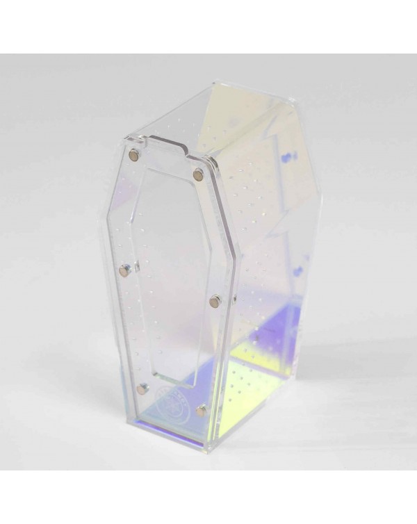 Tarantula Cribs - Coffin med 10'' Tall  10''x5''x5'' Iridescent Web Candy Special