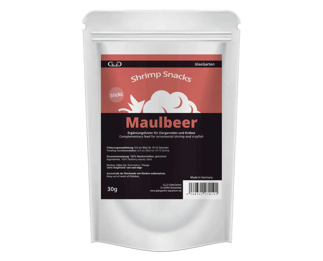 glasgarten-shrimp-snacks-maulbeer-garnelenfutter-1030x834-1.jpg GlasGarten Shrimp Snacks Mulberry 30g - Image 1