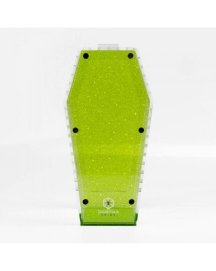 Tarantula Cribs - Mini Coffin - Green Glitter 6''x3''x3''
