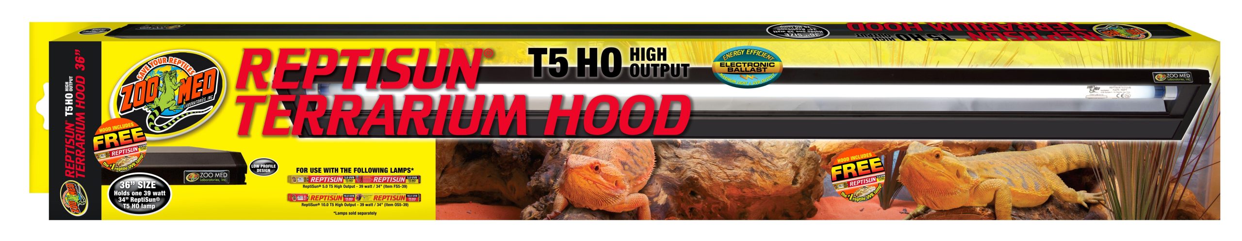 Reptisun T5 HO Terrarium Hood (with neon) Reptisun T5 HO Terrarium Hood (with neon)